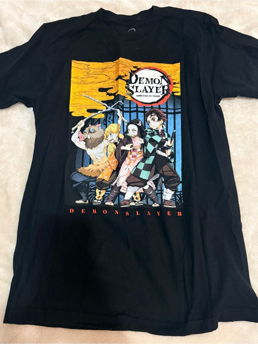 Demon Slayer Graphic Tee - Black Crew Neck